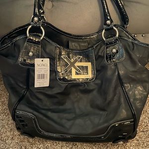 Distressed black purse